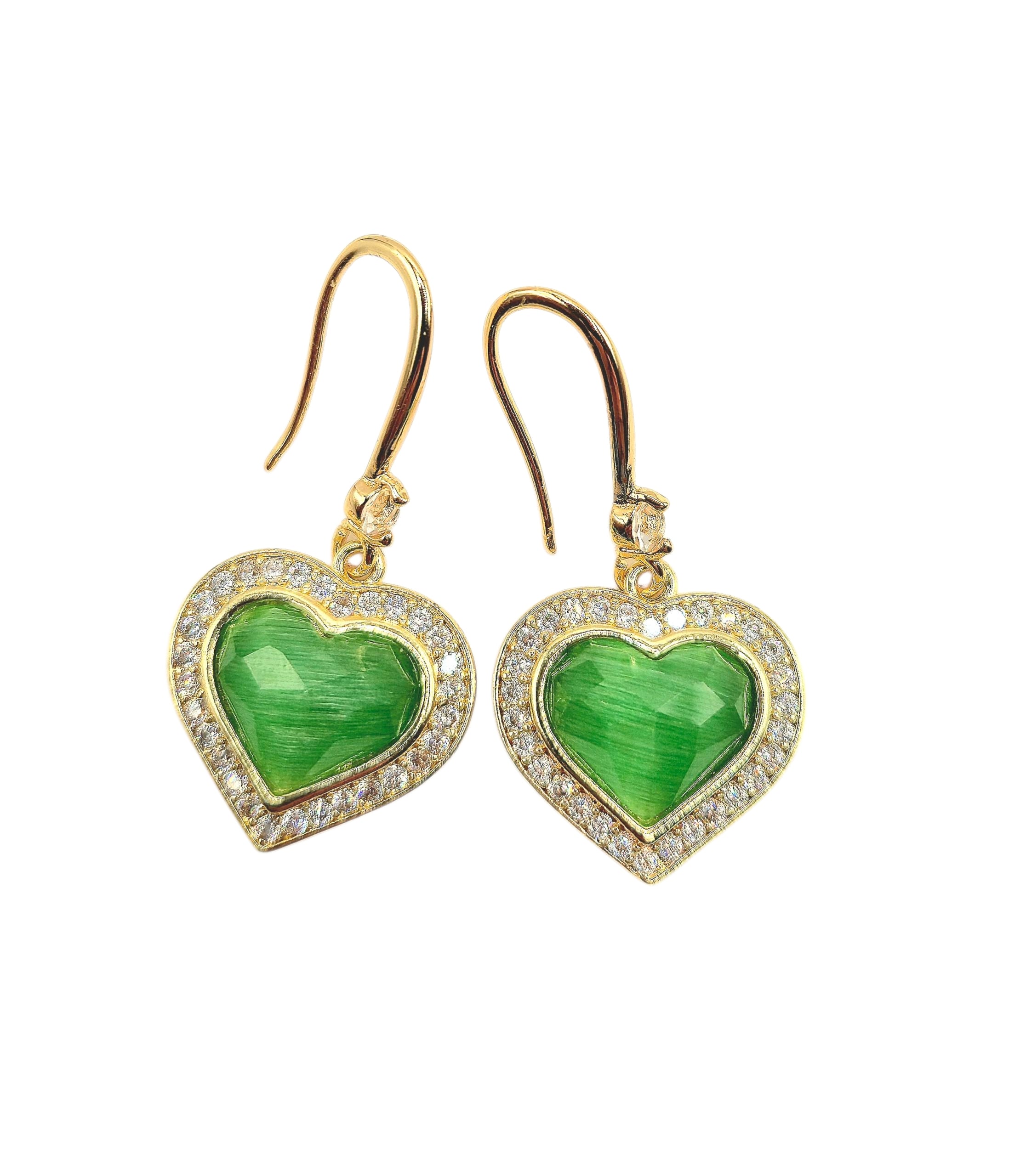Emerald Heart - Orecchini raffinati con cuore smeraldo
